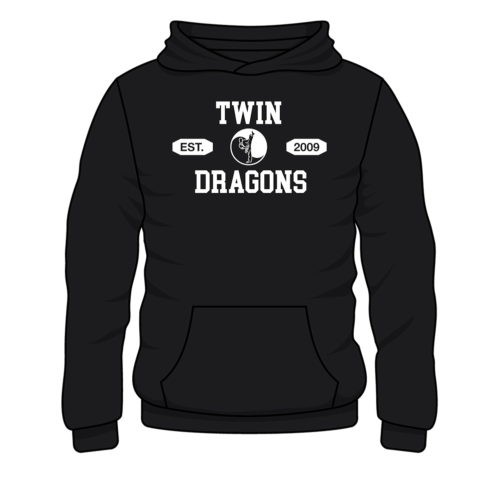 Twin Dragons Custom Black Hoodie