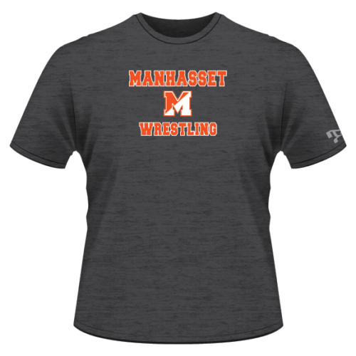 Manhasset Wrestling  Grey Heatpress T-Shirt  2023