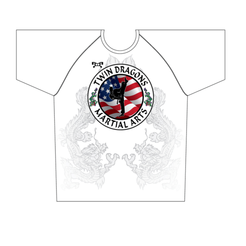 Twin Dragons Custom Sublimated White Dri-Fit T-Shirt