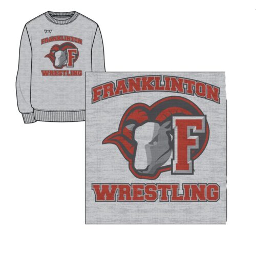 Franklinton Wrestling Sublimated Grey Crewneck