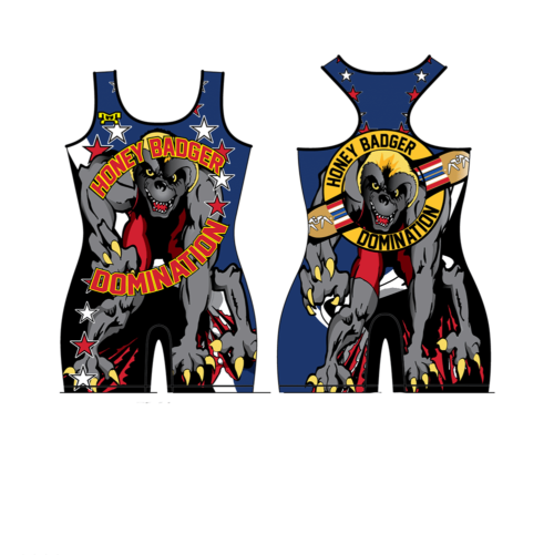 Honey Badger Women's Blue Custom Singlet