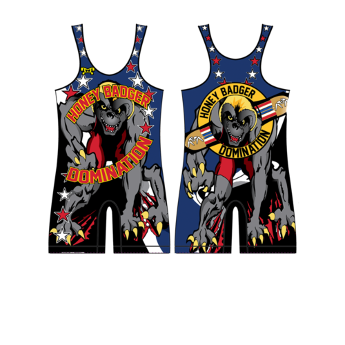 Honey Badger Custom Blue Men's Singlet