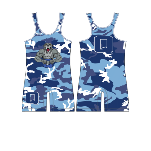 Quakertown Youth Wrestling Club Blue Camo Men's Singlet