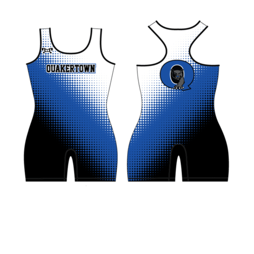 Quakertown Youth Wrestling Club Women's White Fade Custom Singlet