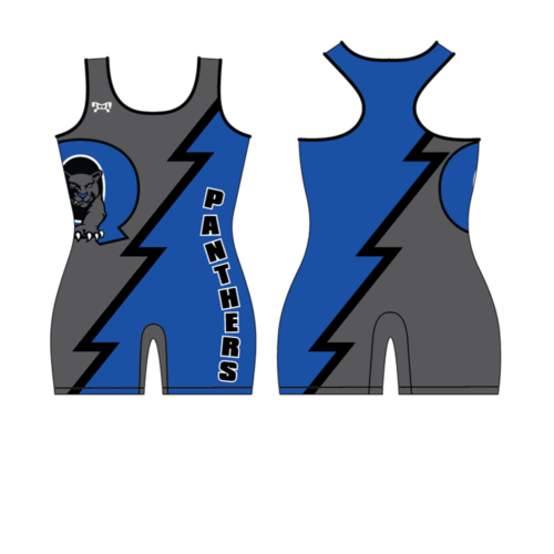Quakertown Youth Wrestling Club Women's Blue & Grey Custom Singlet