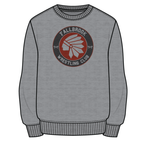 Fallbrook Wrestling Club Sublimated Decal Grey Crewneck  2023
