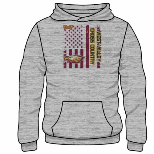 West Valley Eagles Cross Country Sublimated Decal Grey Hoodie