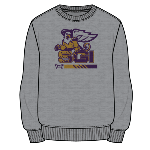Springville Griffins Sublimated Decal Grey Crewneck 2024