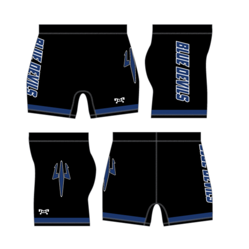 Clay Blue Devils Women's Compression Shorts W Logo On Leg