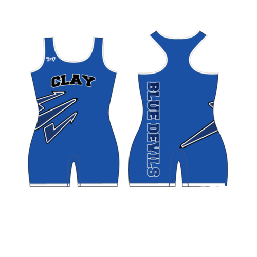 Clay Blue Devils Women's Blue Custom Singlet