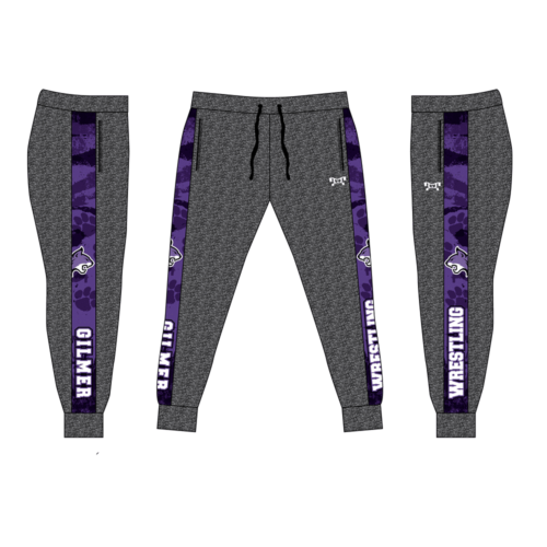 Gilmer Wrestling  Custom Joggers  (Heather fabric may vary in color & texture)