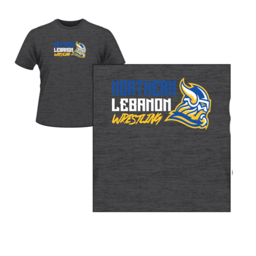 Northern Lebanon Wrestling Custom Grey Screenprinted T-Shirt