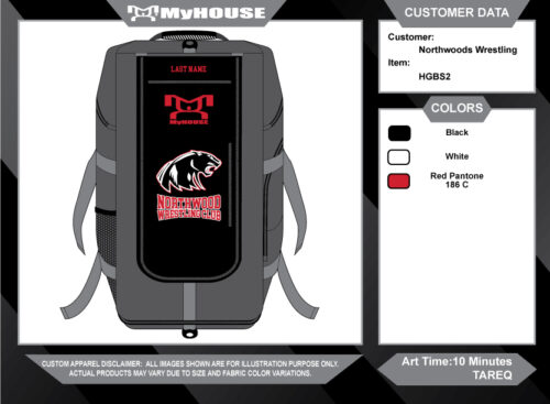 Northwoods Wrestling Club Custom Hybrid Gear Bag (PLEASE ALLOW 6-8 WEEKS***
