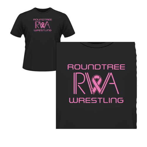 Roundtree Wrestling Academy Custom Black Breast Cancer T-Shirt
