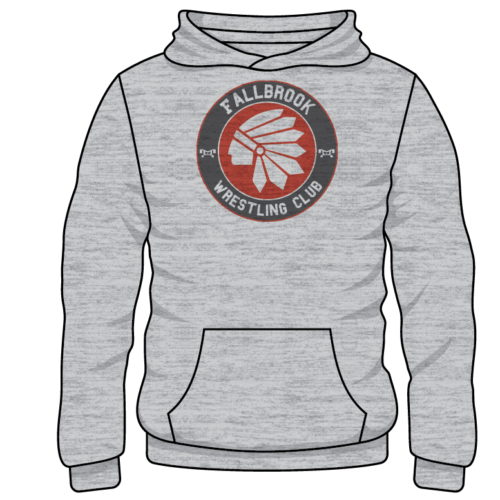Fallbrook Wrestling Club Custom Sublimated Decal Grey Hoodie  2023