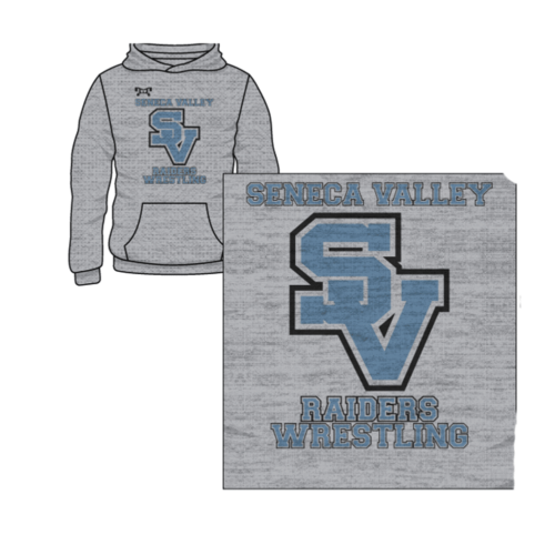 Seneca Valley Custom Sublimated Decal Grey Hoodie