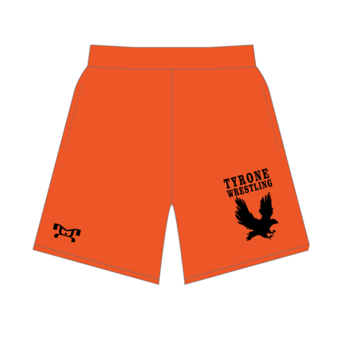 Tyrone Area HS Custom Black Orange Shorts