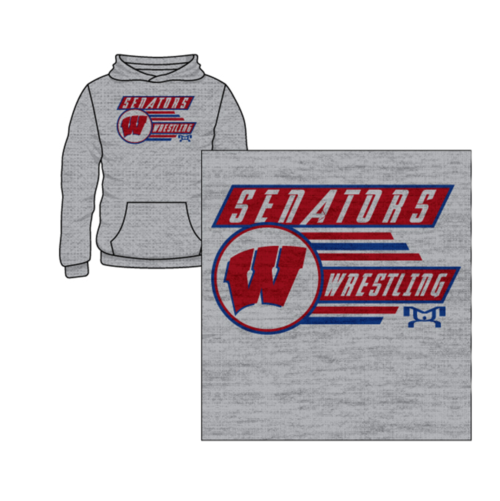 West Washington High School  Custom Sublimated Decal Grey Hoodie