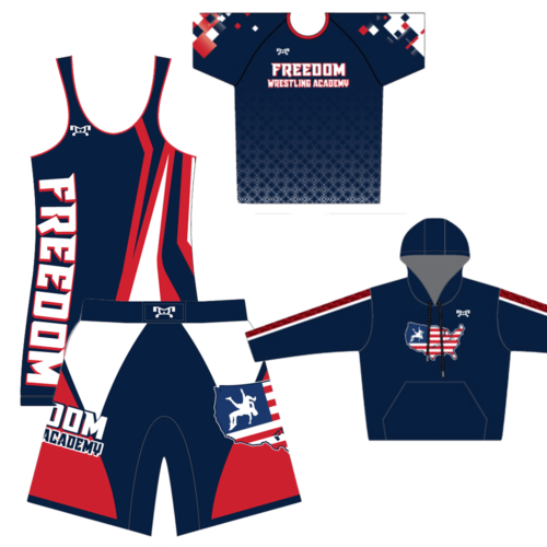 Freedom Wrestling Academy Blue Custom Gold Medal Package