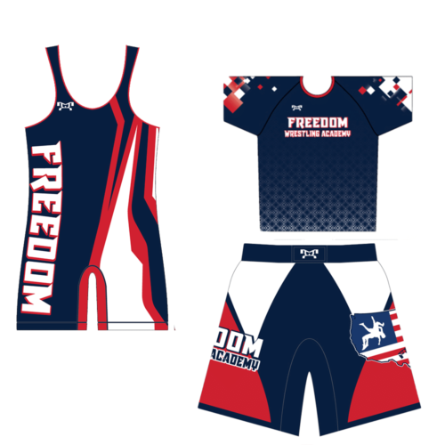 Freedom Wrestling Academy Blue Custom Silver Medal Package