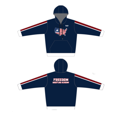 Freedom Wrestling Academy Sublimated Blue Custom Hoodie