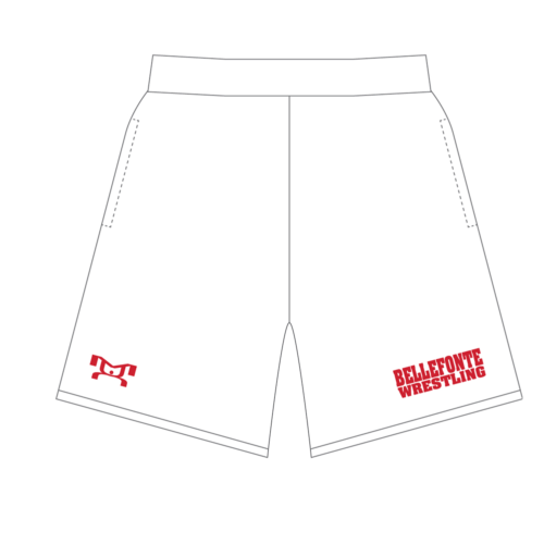 Bellefonte Wrestling Custom White Mesh Shorts