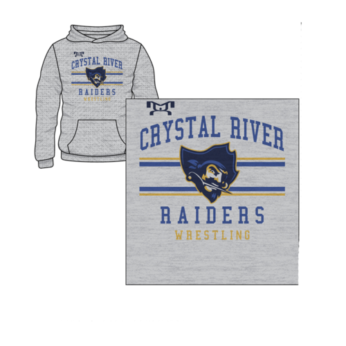 Crystal River Custom Sublimated Decal Grey Hoodie