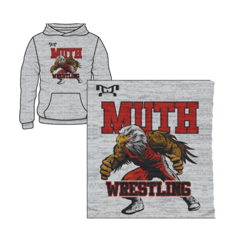 Frankenmuth Youth Custom Sublimated Decal Grey Hoodie