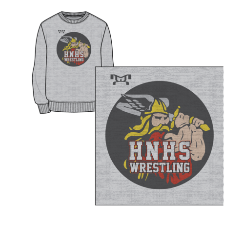 Huntington North Wrestling  Sublimated Grey Crewneck