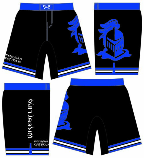 Peninsula Catholic  FOR WRESTLERS ONLY Custom Fight Shorts