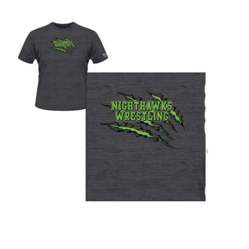 Nighthawks Wrestling Club Custom Grey Heatpress T-Shirt