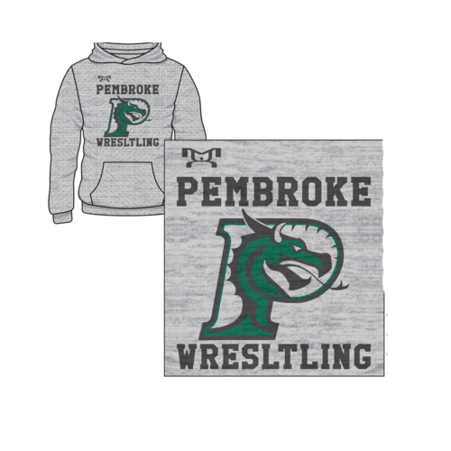 Pembroke wrestling Custom Sublimated Decal Hoodie