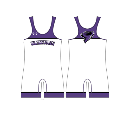 Watertown Wrestling Club Custom White Wrestling Singlet