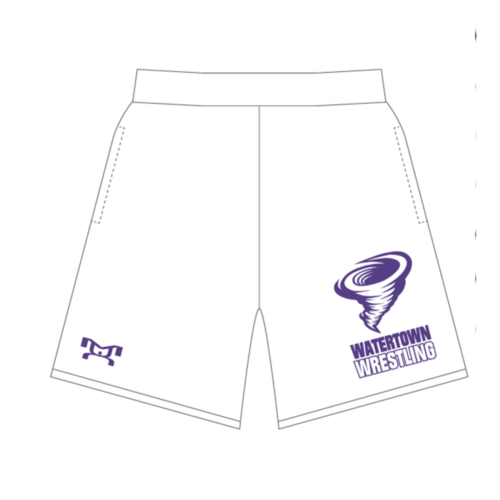 Watertown Wrestling Club Custom White Mesh Shorts