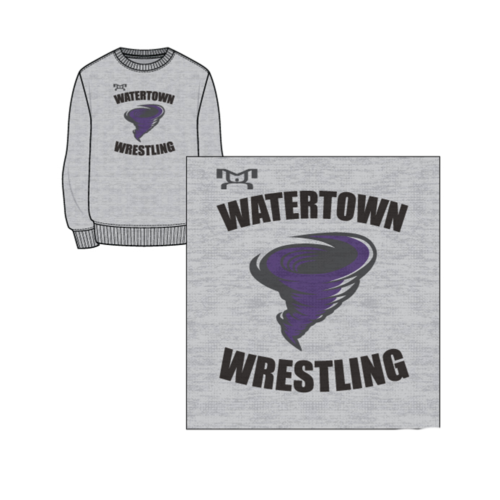 Watertown Wrestling Club Sublimated Grey Crewneck