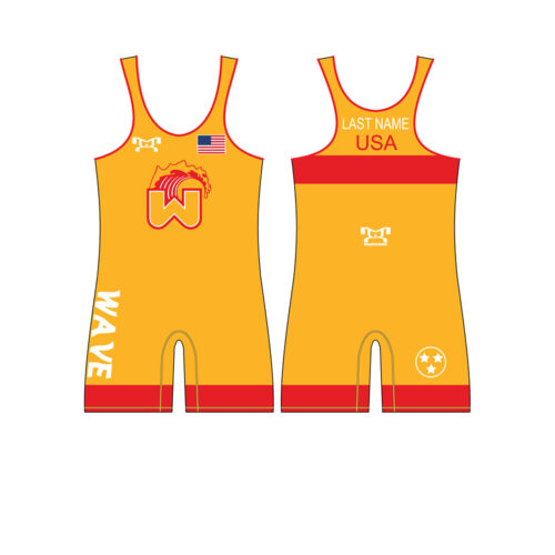 Wave Wrestling Men's Yellow Singlet