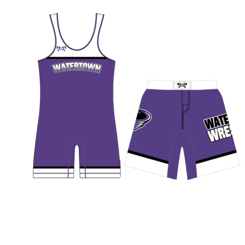 Watertown Wrestling Club Purple Singlet &  Fight Shorts Combo