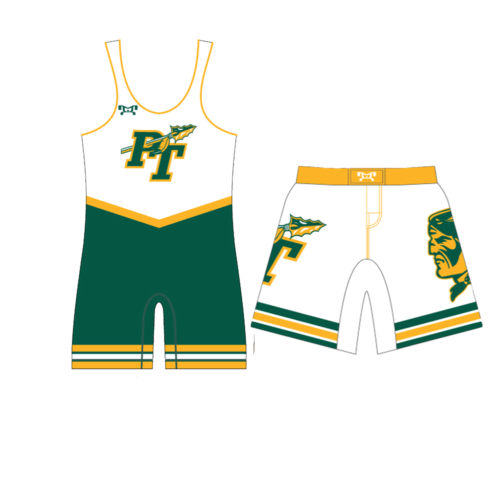 Penn Trafford Jr Wrestling Singlet & White Fight Shorts Combo