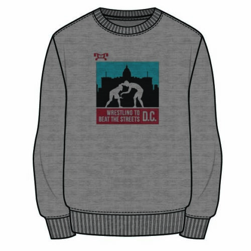 BEAT THE STREETS DC Sublimated Decal Grey Crewneck
