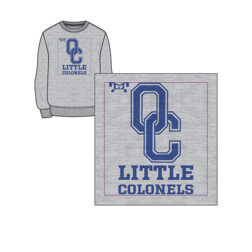 Little Colonels Sublimated Grey Crewneck