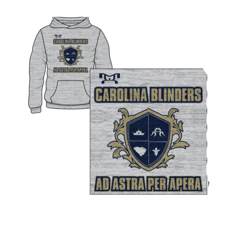 Carolina Blinders Custom Sublimated Decal Grey Hoodie