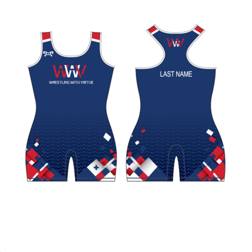 Wrestling with Virtue Women's  Blue Singlet