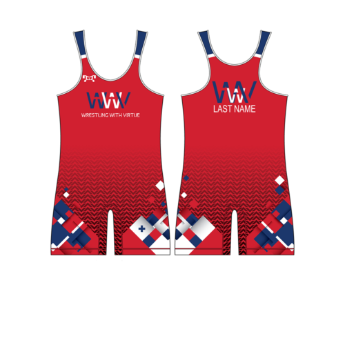 Men's Wrestling With Virtue Singlet - Red Custom