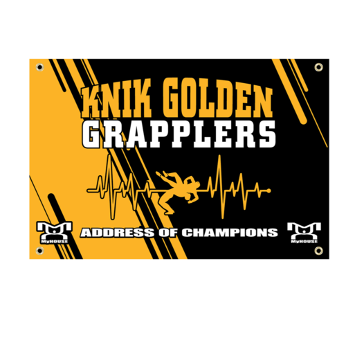 Knik Golden Grapplers Custom Team Banner