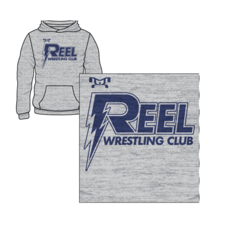 Reel Wrestling Club Custom Sublimated Decal Grey Hoodie