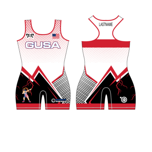 Ground Up Wrestling Custom Women's Red SINGLET W Name