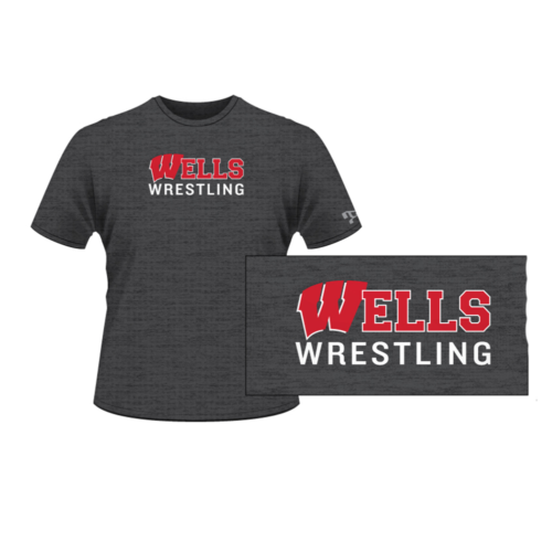 Wells Wrestling Custom Grey Heatpress T-Shirt