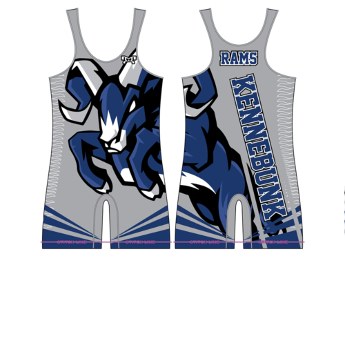 Kennebunk Wrestling Custom Grey Singlet
