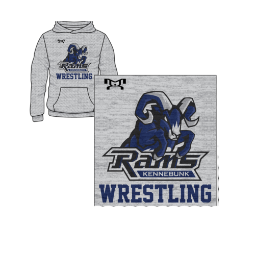 Kennebunk Wrestling Sublimated Decal Grey Hoodie