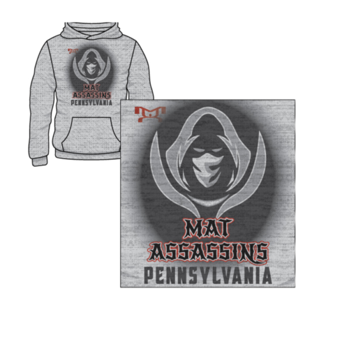 Mat Assassins Sublimated Decal Grey Hoodie